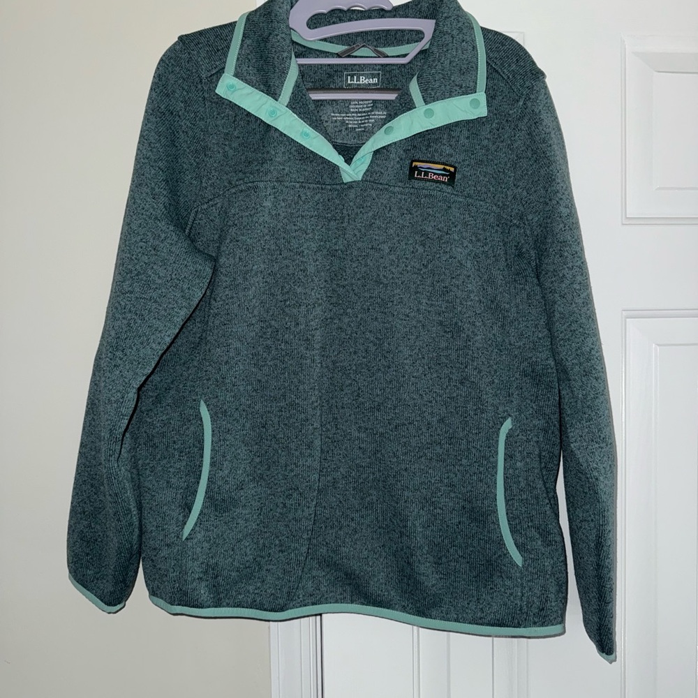 L.L. Bean Green Pullover Fleece